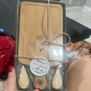 Bamboo Cheese Board Set with Utensils teacher appreciation gift